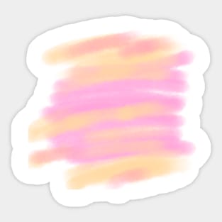 Pink yellow orange watercolor abstract art design Sticker